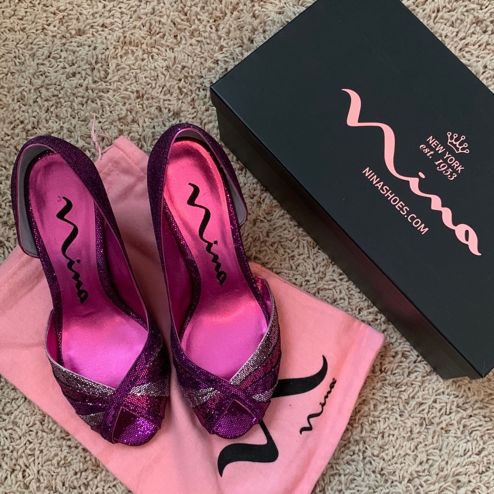 Purple Sequin Nina Shoes